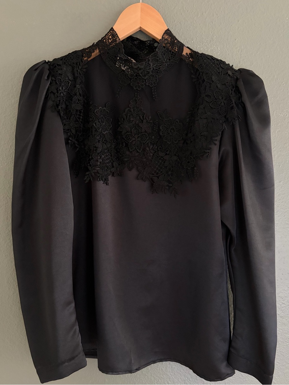 Sonya Ratay Women’s Whimsigoth Black Lace Yoke Long-Sleeve Top
Size 6